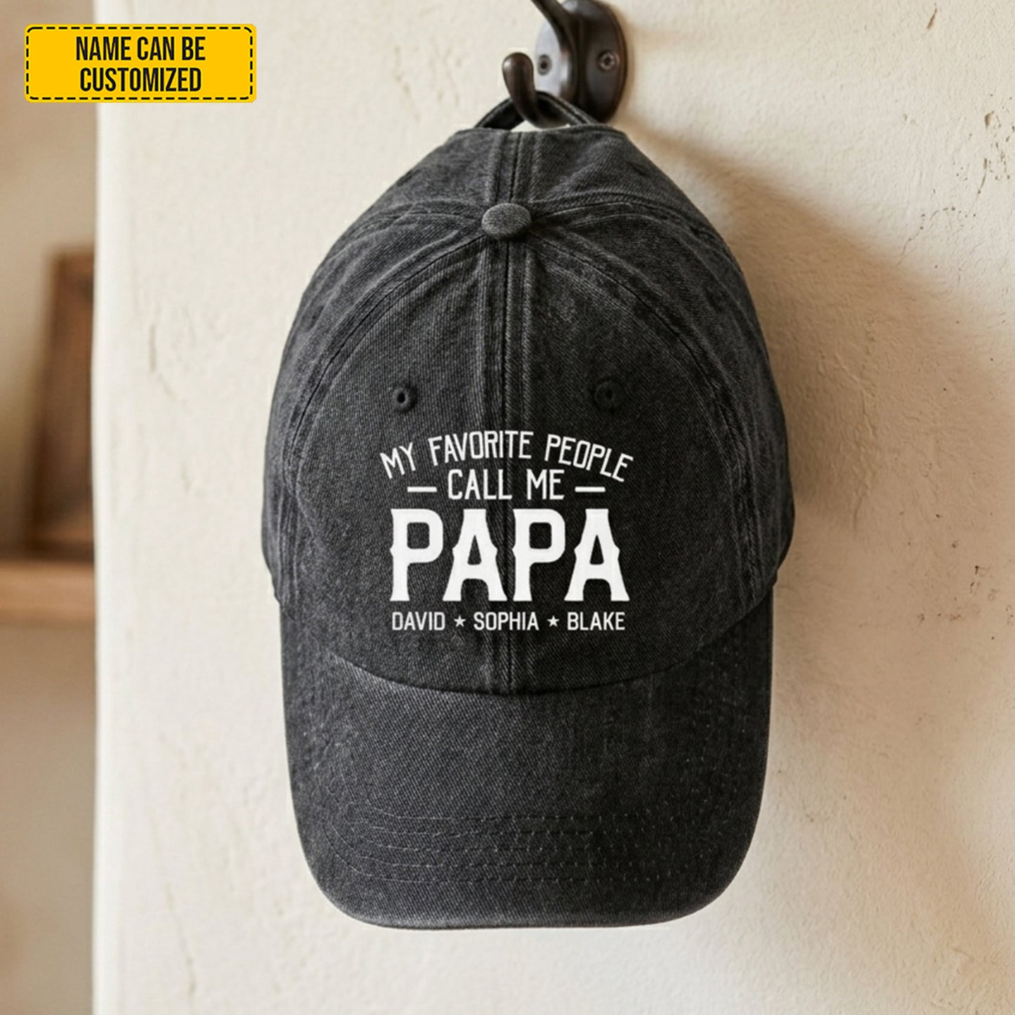 Favorite People Call Me Papa - Personalized Vintage Denim Cap