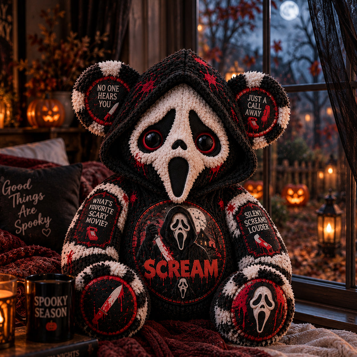 Ghostface Scream Horror Custom Shape Pillow  – Spooky Halloween Pillow