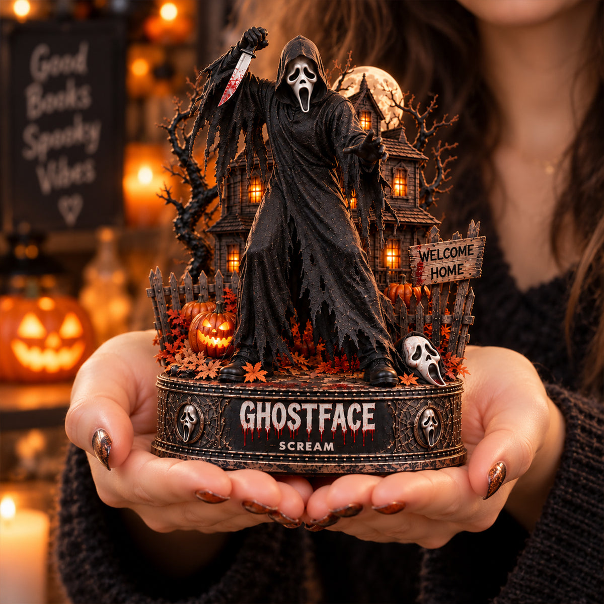 Ghostface Scream Night – Collectible Acrylic Plaque Table Decor