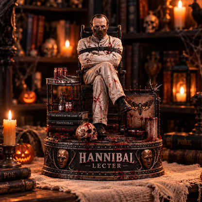 Hannibal Lecter Horror Wooden Block - Collectible Table Decor