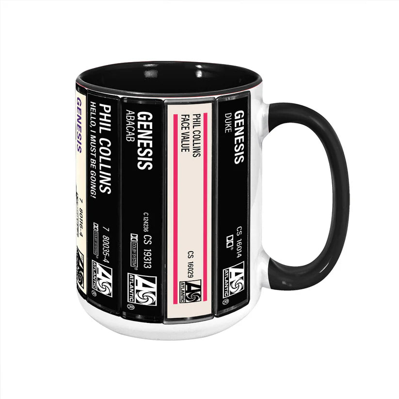Phil Collins Albums Cassette Retro Collection Accent Mug