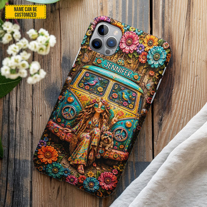 Flower Child Freedom – Personalized Phone Case
