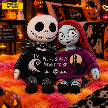 Simply Meant To Be Jack & Sally Custom Shape Pillow – Personalized Couple Gift