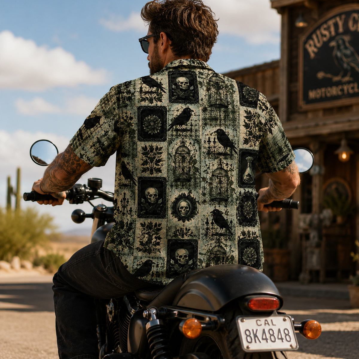 Raven’s Midnight Garden – Gothic Hawaiian Shirt