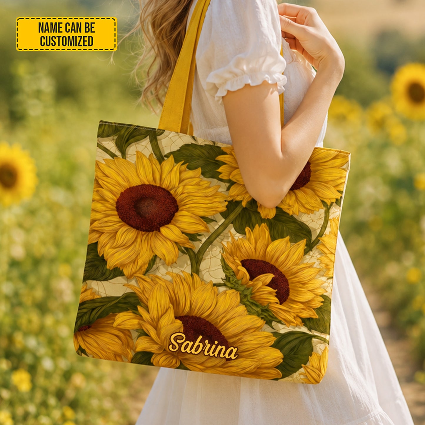 Personalized Beautiful Sunflowers Tote Bag