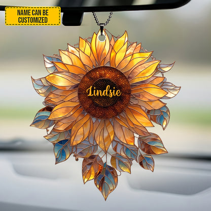 Personalized Sunflower Car Hanging Ornament
