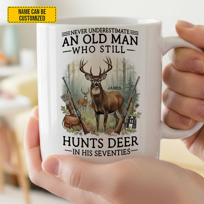 Old Man Deer Hunter – Personalized White Mug