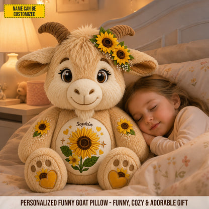 Personalized Cute Goat Custom Shaped Pillow