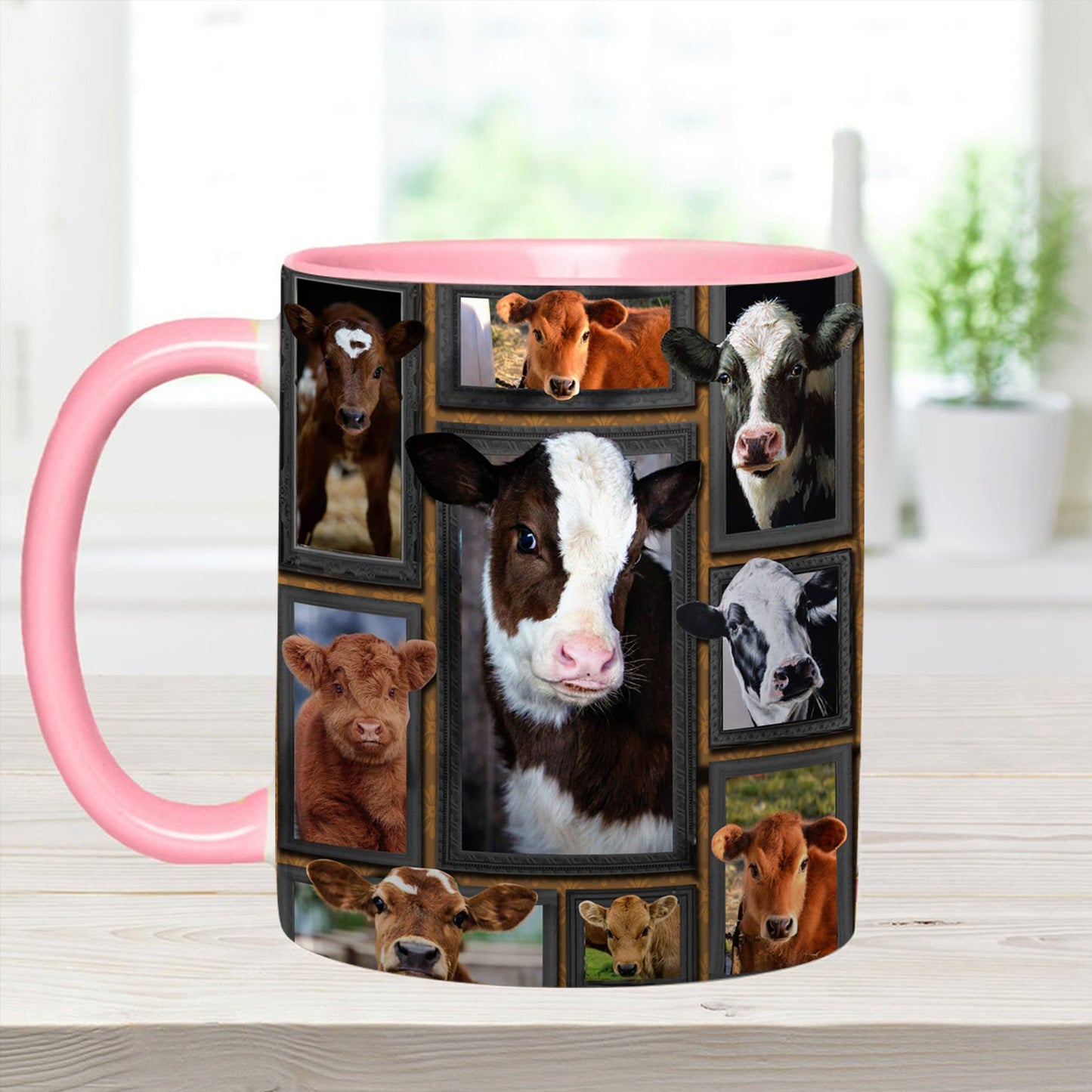 Adorable Cow Collage Accent Mug