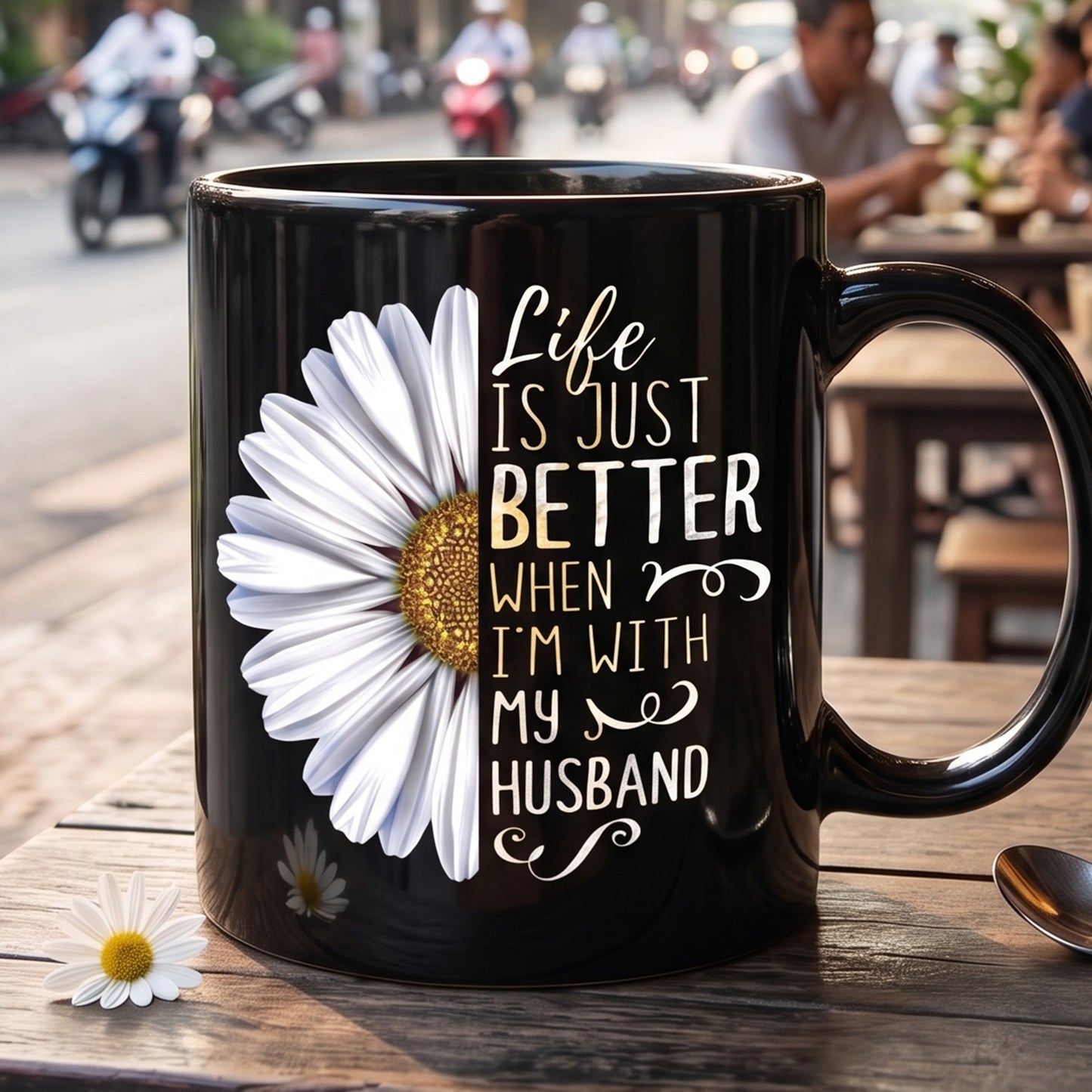 Hippie Daisy - Hippie Black Mug