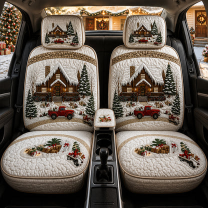 Christmas Cabin & Red Truck – Holiday Car Seat Covers