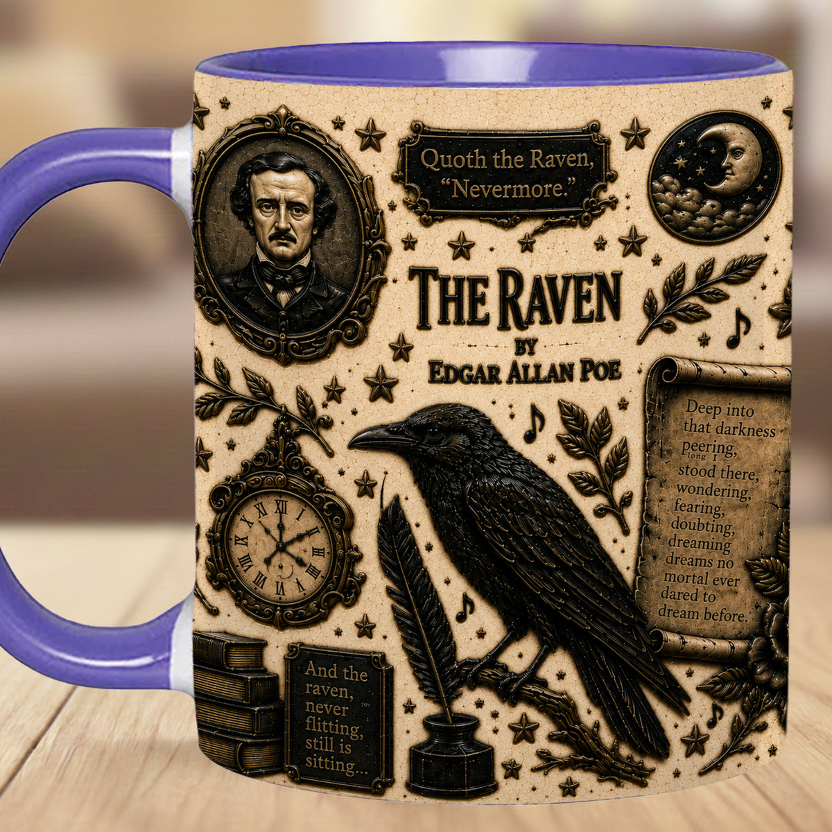 Raven Edgar Allan Halloween Accent Mug