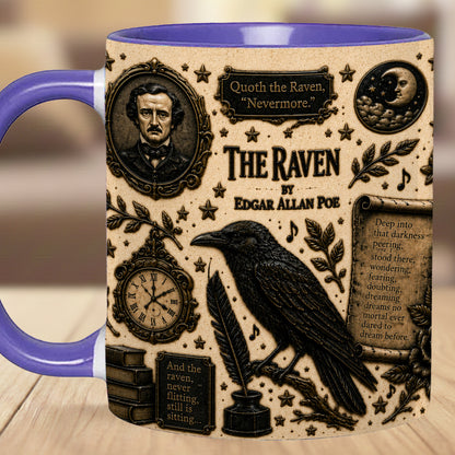 Raven Edgar Allan Halloween Accent Mug