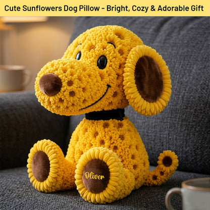 Personalized Cute Sunflower Dog Pillow