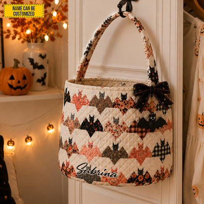 Personalized Halloween Bat Candy Basket