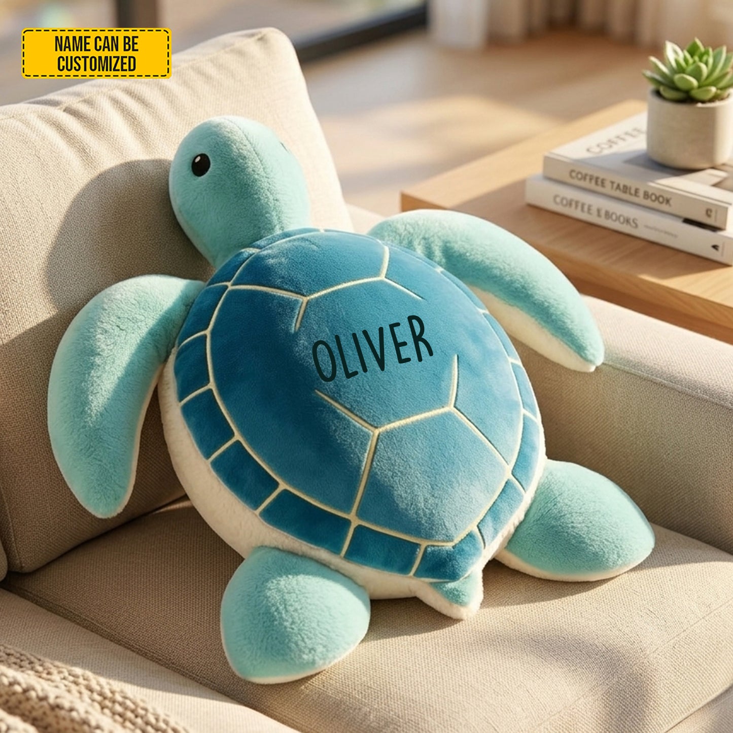 Personalized Sea Turtle Shaped Pillow