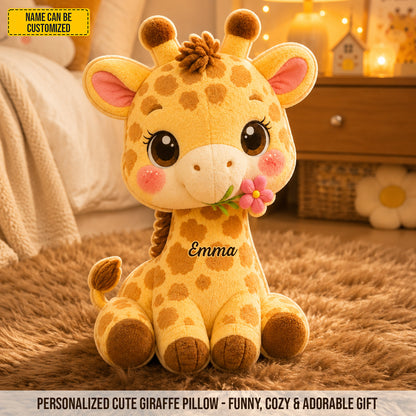 Personalized Giraffe Custom Shape Pillow