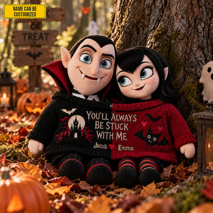 Personalized Spooky Vampire Couple Custom Shape Pillow – Personalized Couple Gift