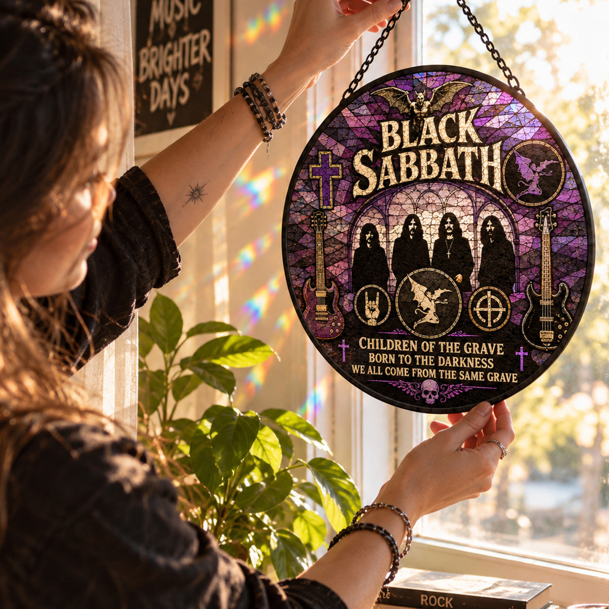 Black Sabbath Heavy Metal Legends Stained Glass Suncatcher