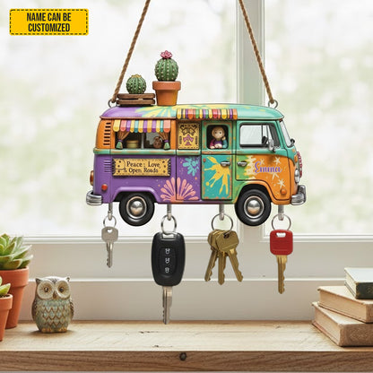 Colorful Hippie Van -  Custom Shaped Key Rack