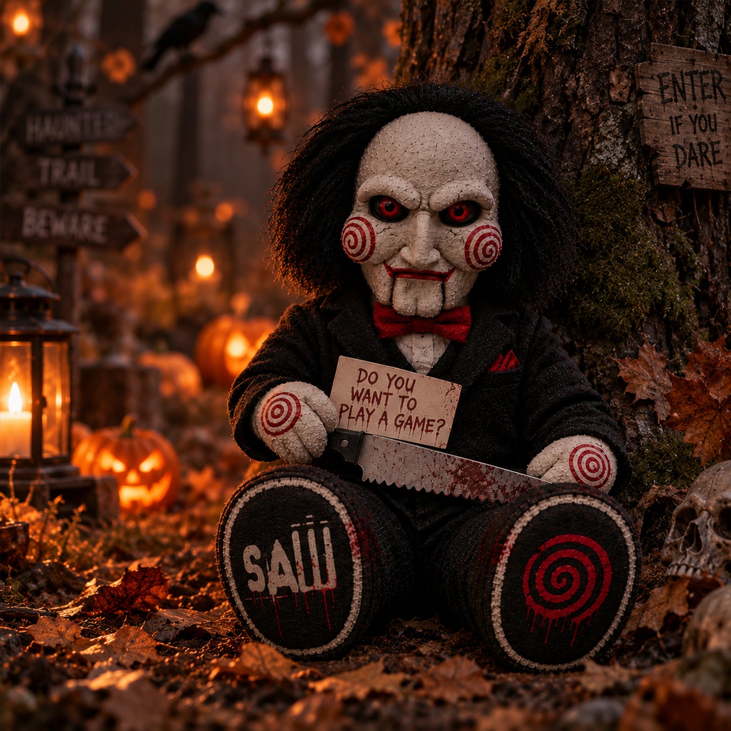 Jigsaw Billy Puppet Horror Custom Shape Pillow – Creepy Halloween Collector Gift