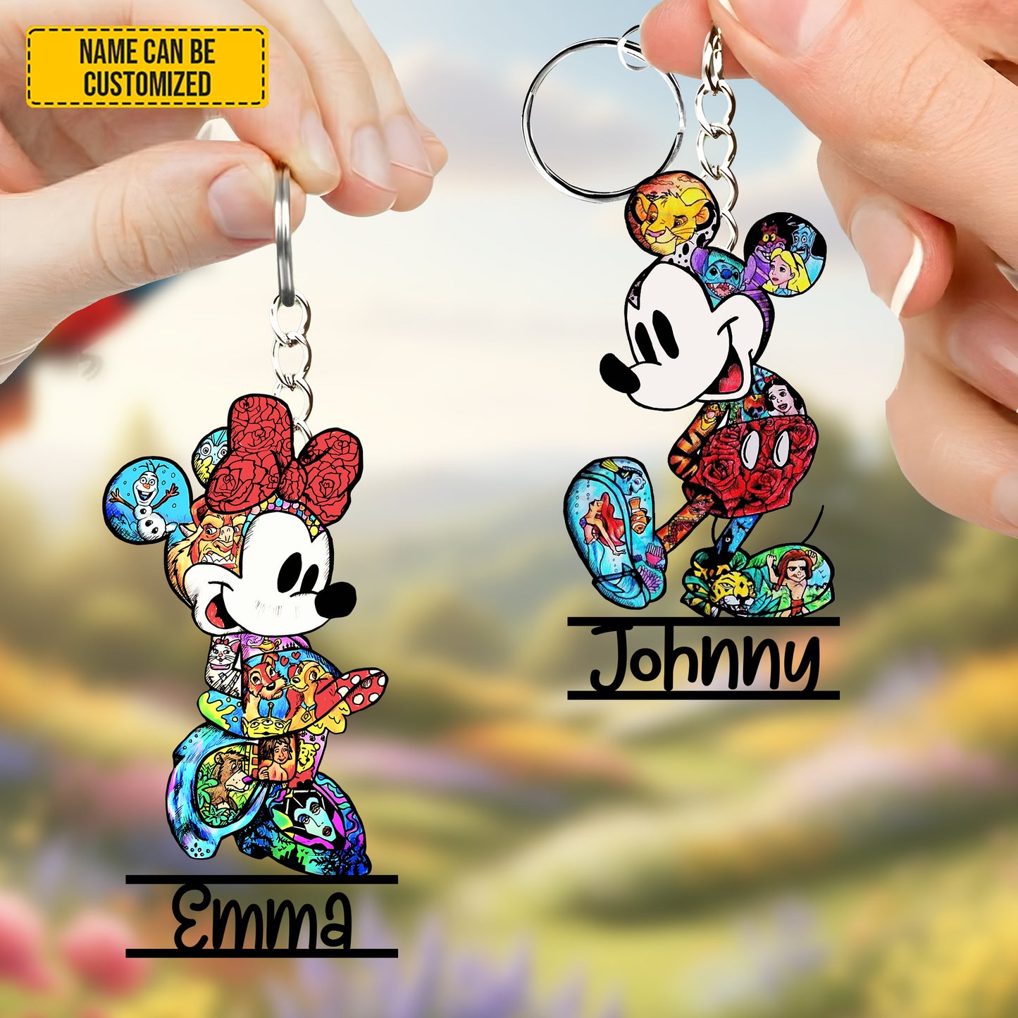 Personalized Mouse Cute Couple Keychain