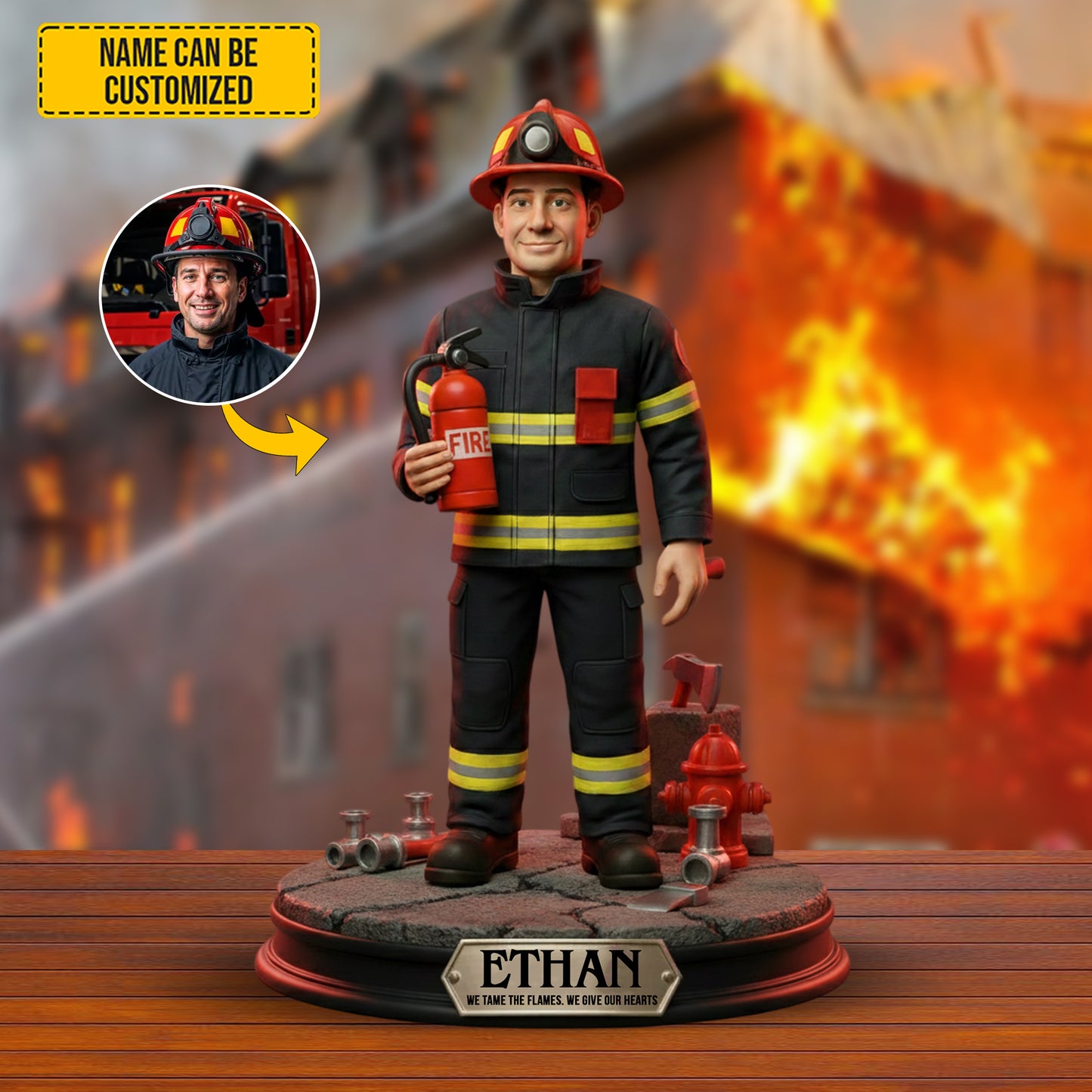 Firefighter Valor – Personalized Photo Acrylic Plaque