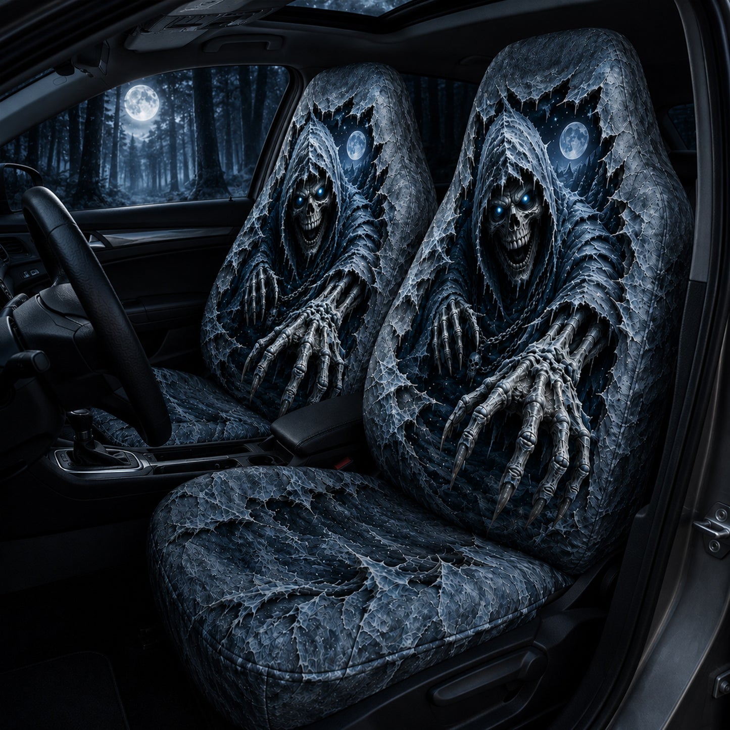 Grim Reaper Skeleton Car Seat Covers