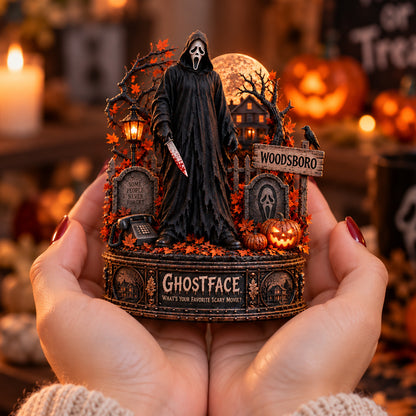 Ghostface Horror Wooden Block - Collectible Table Decor