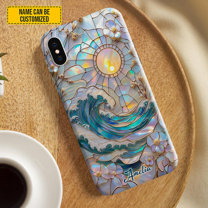 Personalized Sun & Ocean Stained Glass Phone Case
