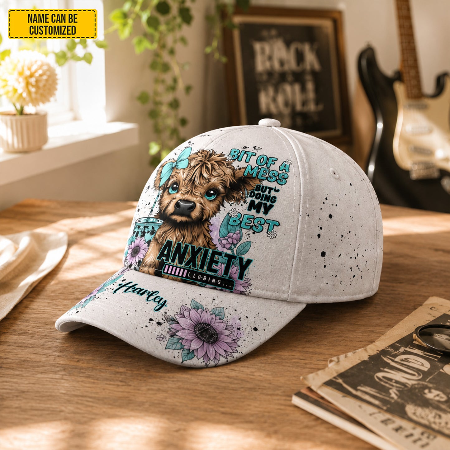 Personalized Cute Highland Cow Classic Cap