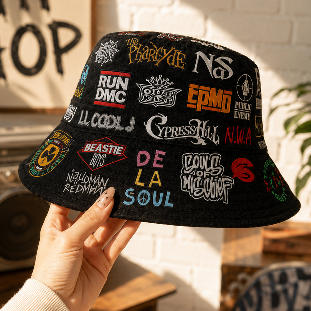 Classic Golden 80’s & 90’s Hip Hop All Over  Bucket Hat Version 4