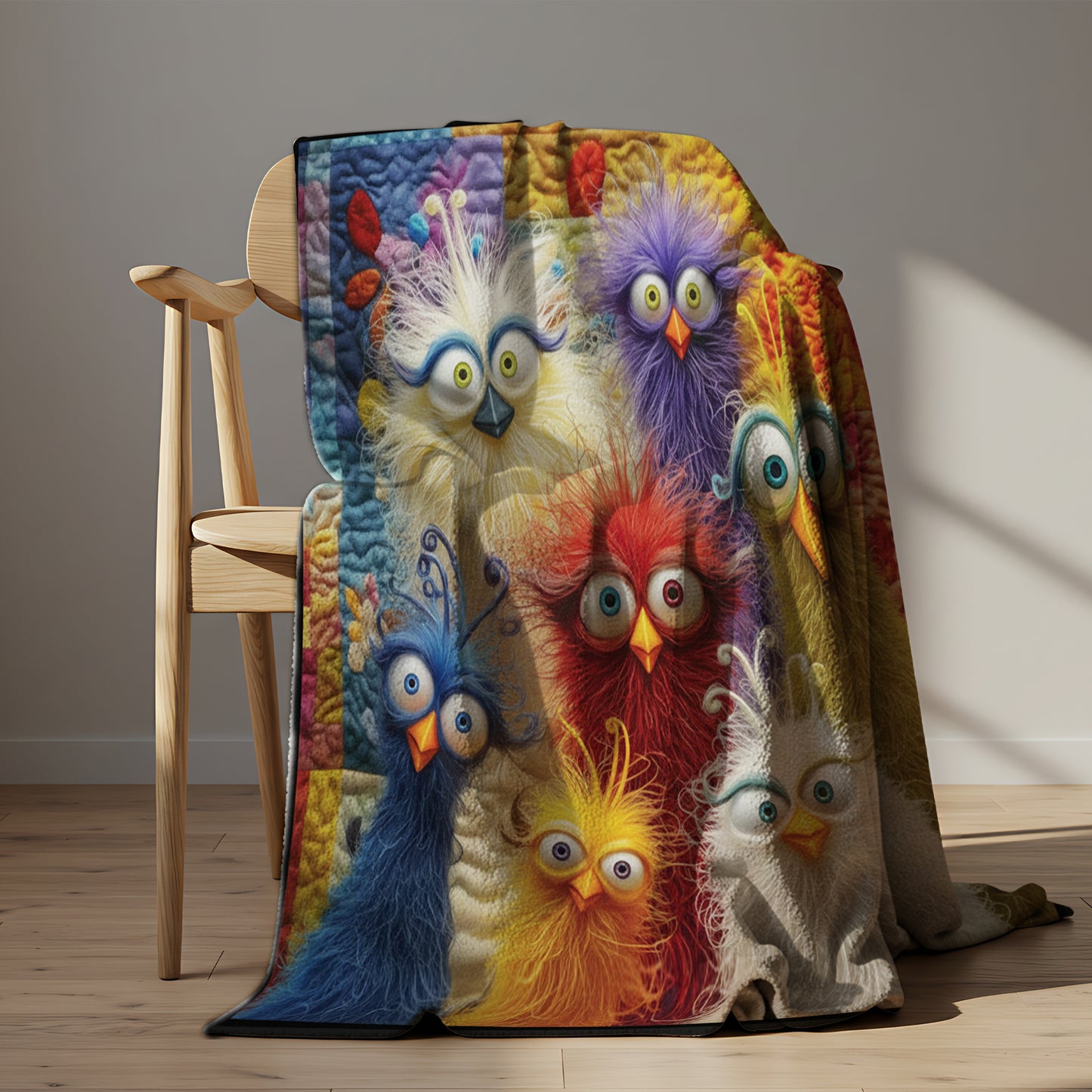 Personalized Funny Chicken Colorful Blanket