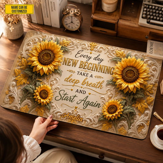 Sunflower New Beginnings – Personalized Desk Mat