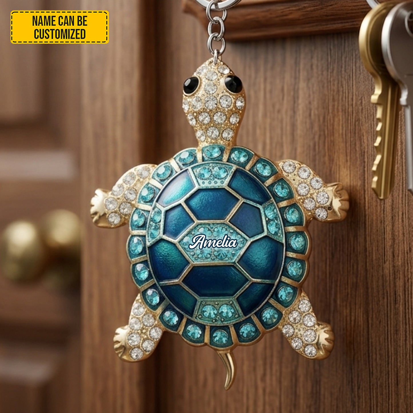 Sparkle Turtle - Personalized Acrylic Keychain