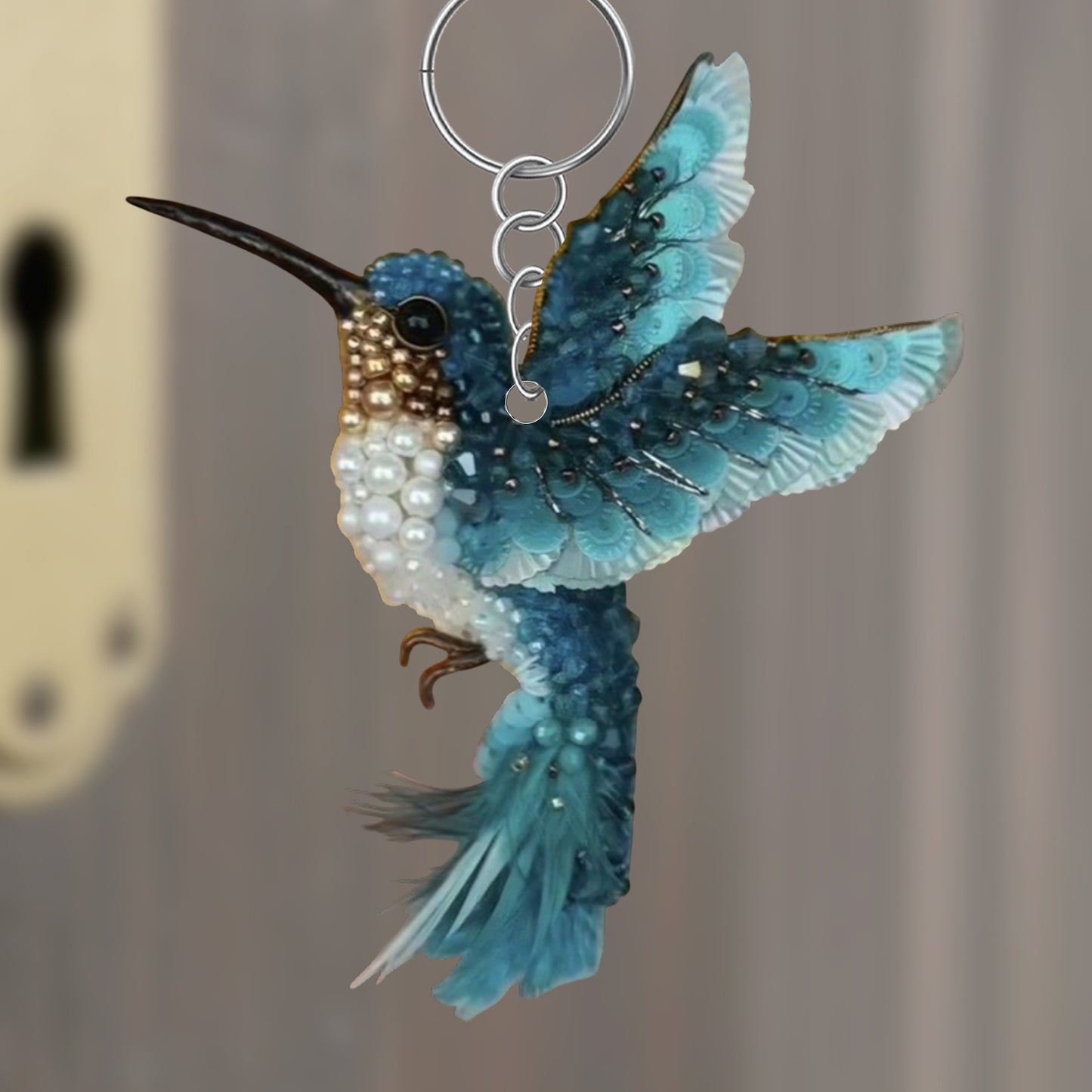 Colorful Hummingbird Keychain