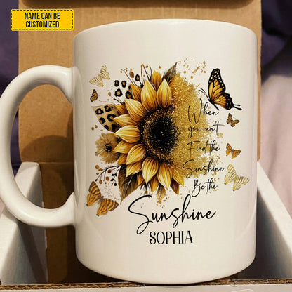 Sunflower Inspirational - Personalized Sunflower White Mug