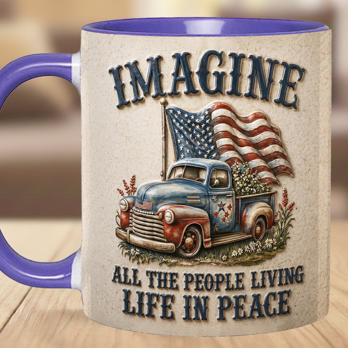 "Imagine" Patriotic Vintage Truck Mug