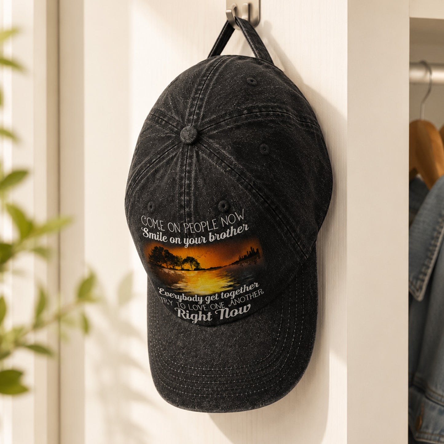 Come On People Now - Guitar Classic Music Denim Cap