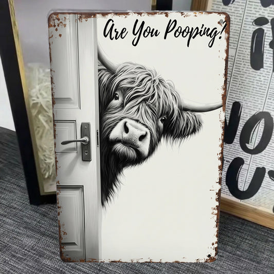 Funny Cow Metal Sign Bathroom - Perfect Gift For Home