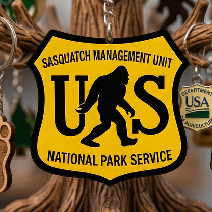 Sasquatch Division Keychain - Gift For Outdoor Lovers