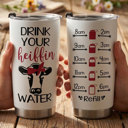 Drink Your Heiffin Water - Funny Cow Tumbler