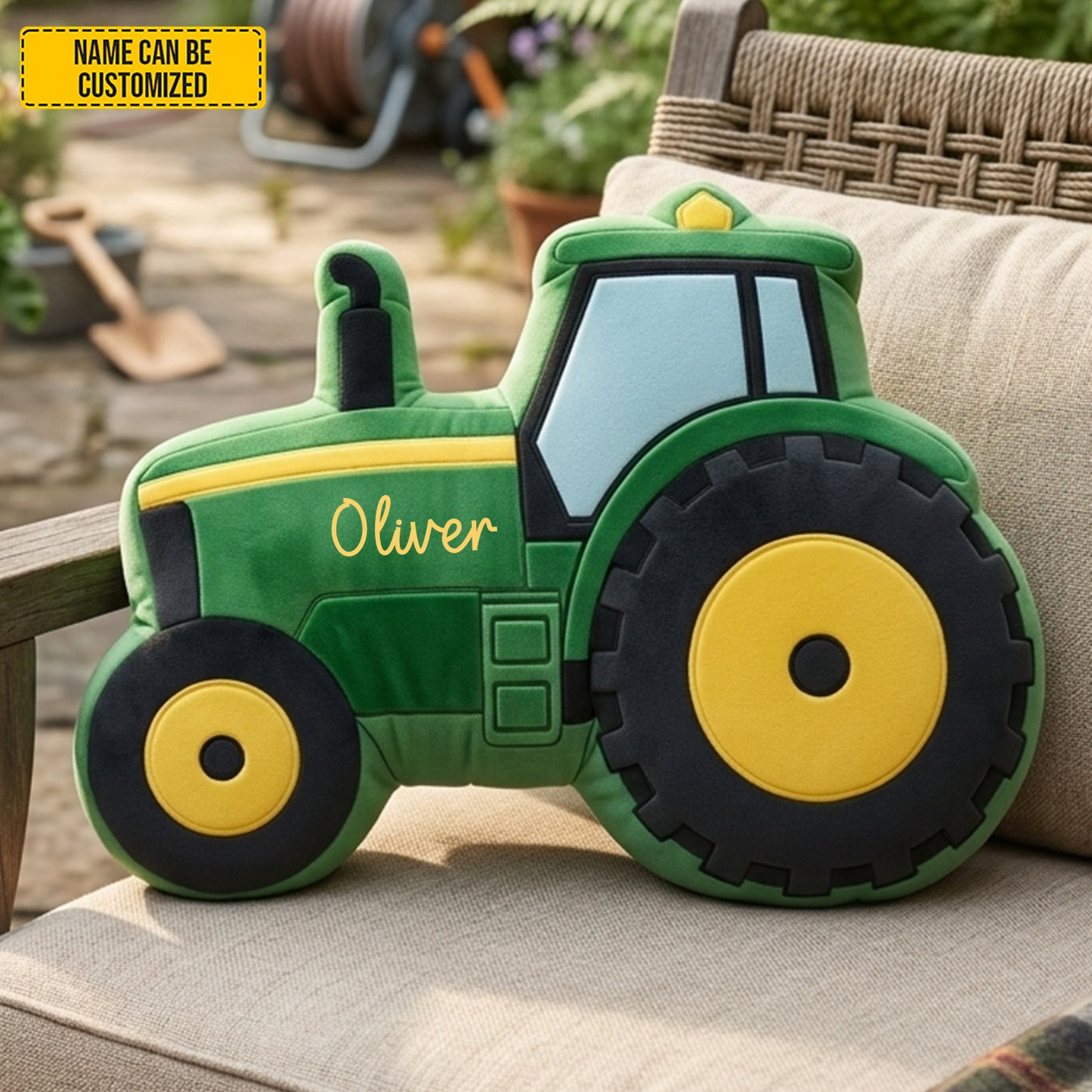 Personalized Cozy Tractor Shaped Pillow