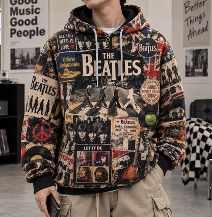 The Beatles Abbey Road Vintage Collage All Over Print Hoodie