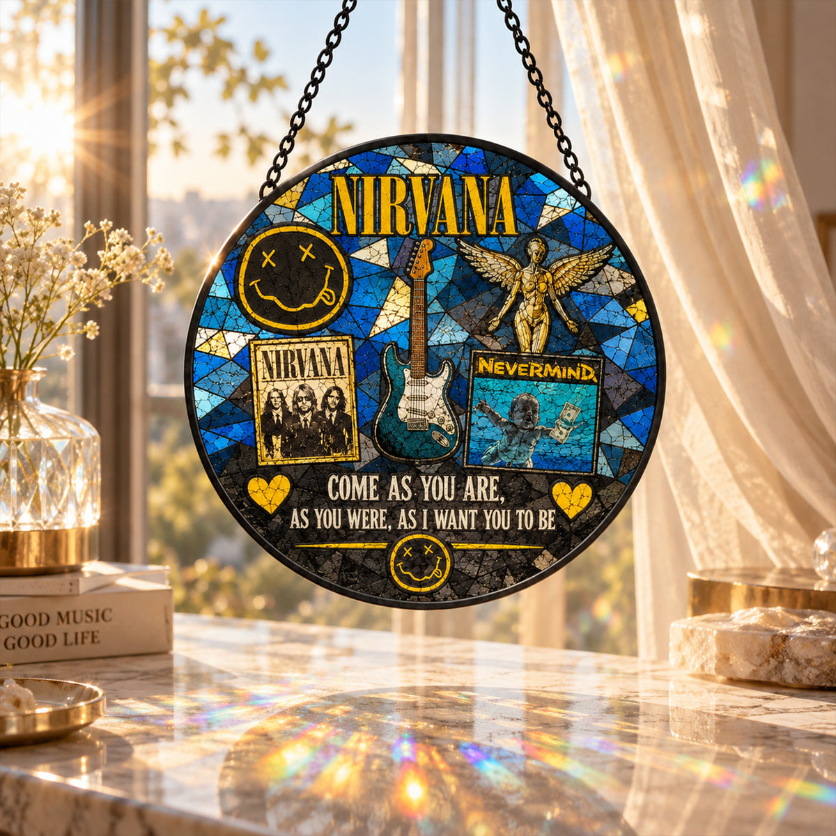 Nirvana Come As You Are Stained Glass Suncatcher