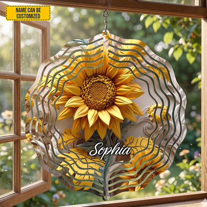Personalized Sunflower Wind Spinners