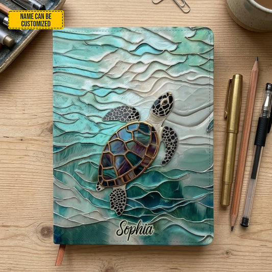 Personalized Sea Turtle Leather Journal