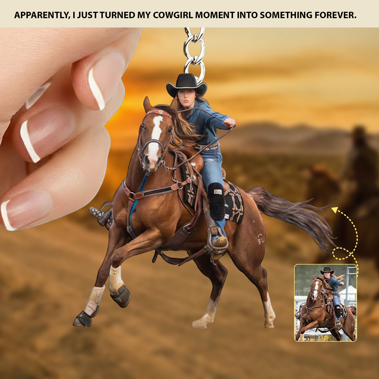 Rider Legend - Personalized Western Keychain
