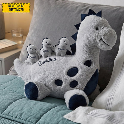 Nana Dinosaur Gift For Mom Grandma – Personalized Grandma Faux Fur Shaped Pillow