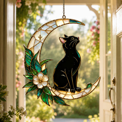 Magical Cat & Moonlight Acrylic Suncatcher